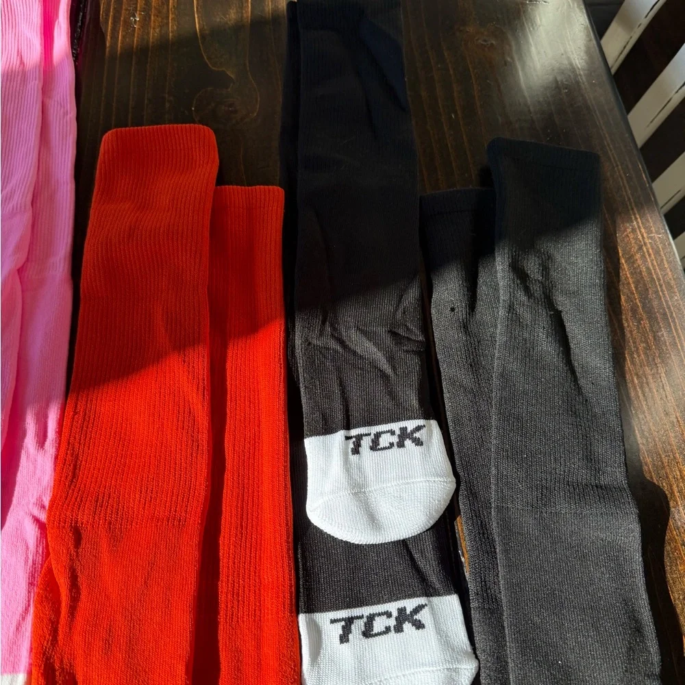 Colorful youth softball Socks Set-pink, black, white & orange - Picture 8 of 9